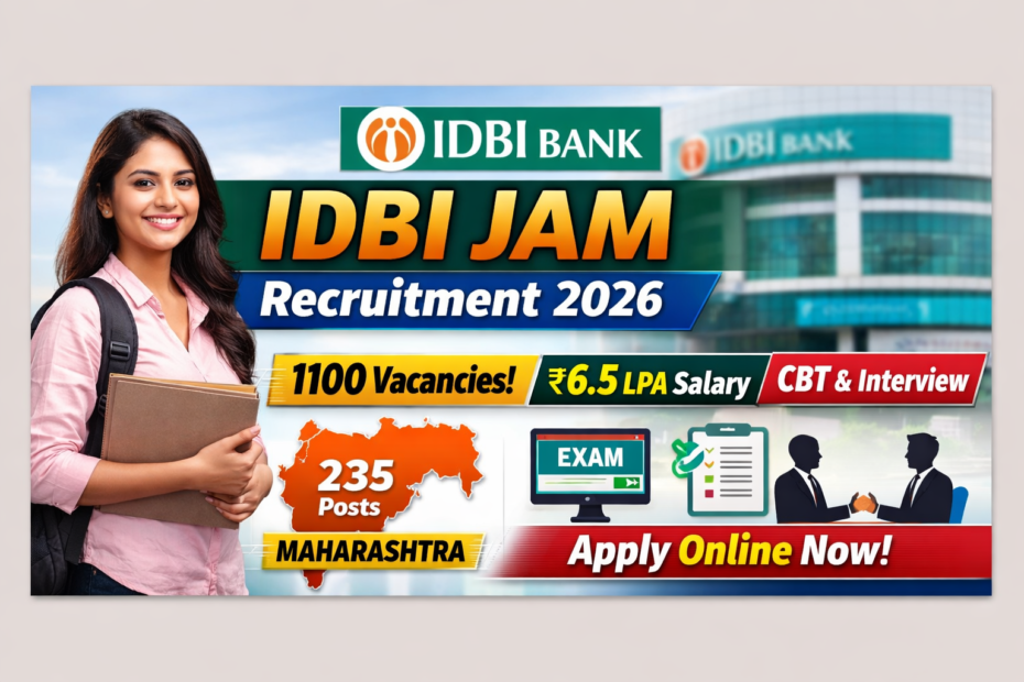 IDBI JAM Recruitment 2026 notification for 1100 Junior Assistant Manager posts apply online before 19 March at idbibank.in