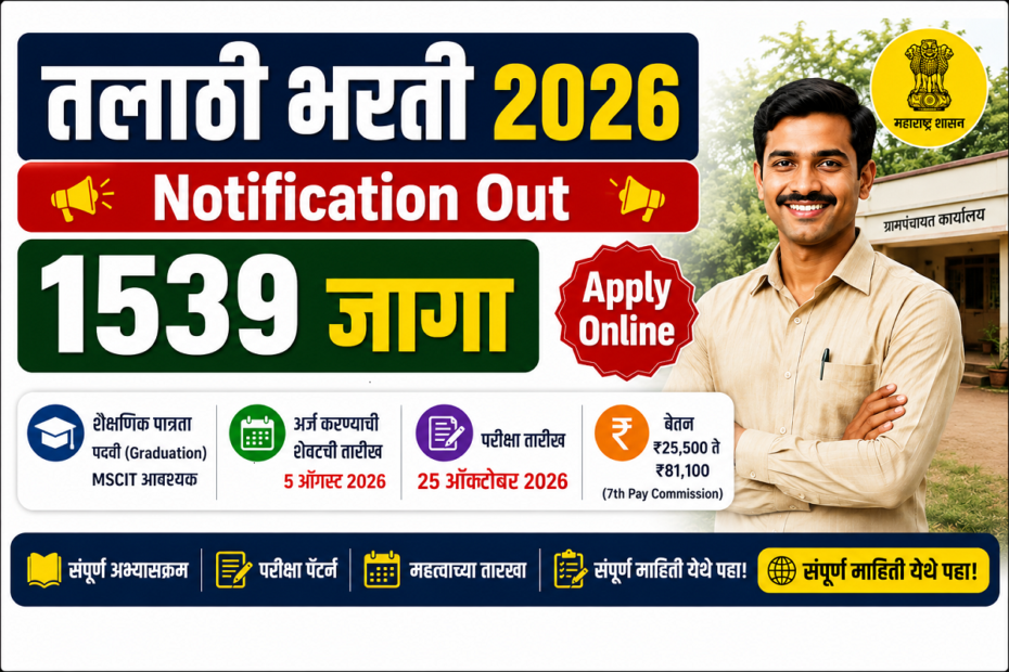 Talathi Bharti 2026 Notification Maharashtra Revenue Department Recruitment Apply Online